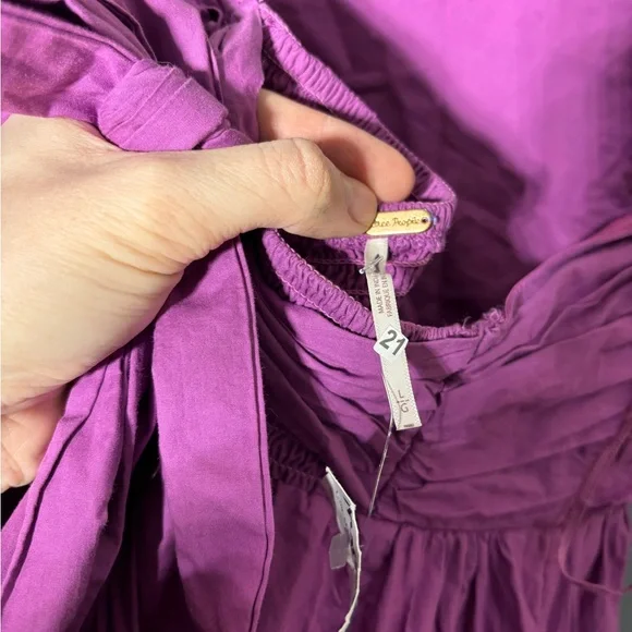 NWOT Free People Cohen Poplin Midi Dress in Purple Womens Size Large - Picture 5 of 5